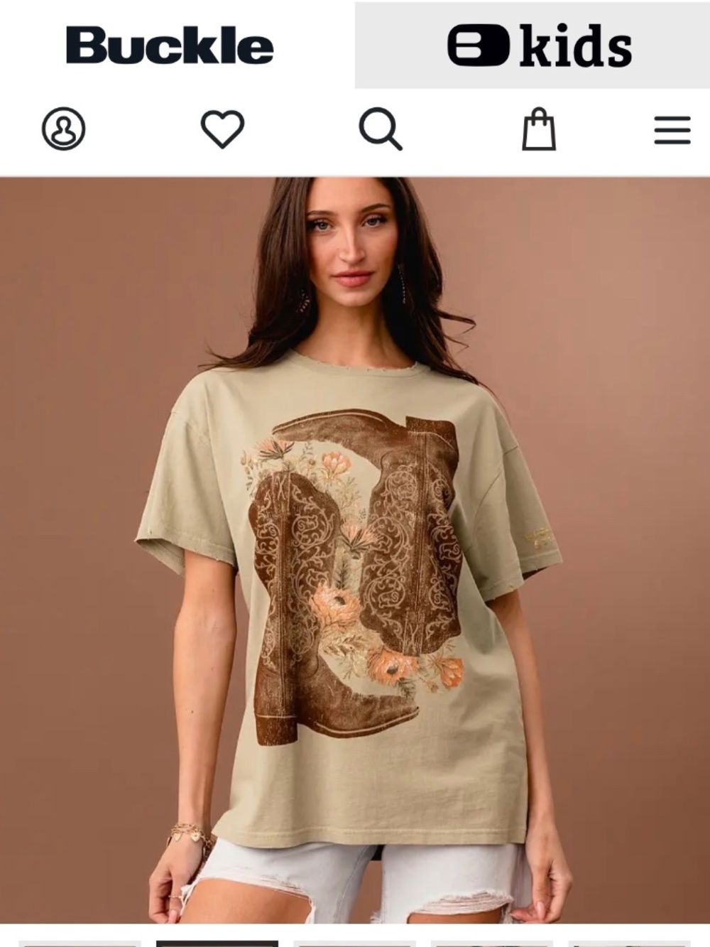 Sterling & Stitch Floral Western Boot Oversized T-shirt